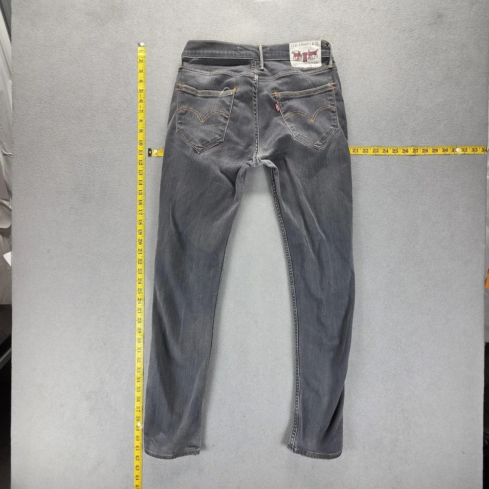 Vintage Levis 519 Jeans Mens 30x32 Gray Slim Engineered Charcoal Wash Zip Fly‎